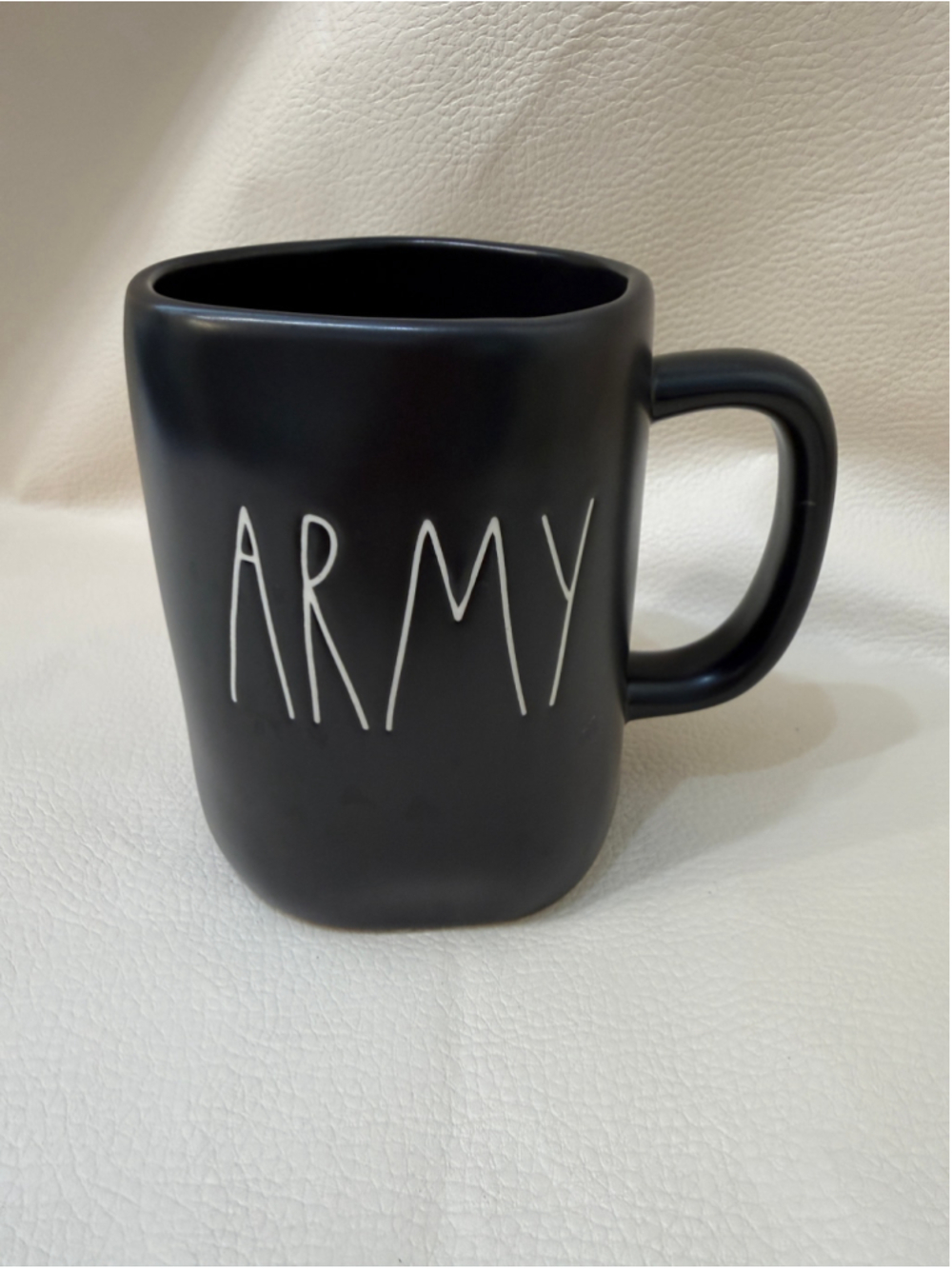 Rae Dunn ARMY Mug Black White Artisan Collection Magenta Military Coffee Cup
